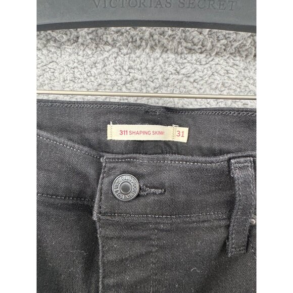 Levis Womens 311 Shaping Skinny Jeans Black Denim Size 31 x30 - Picture 6 of 11